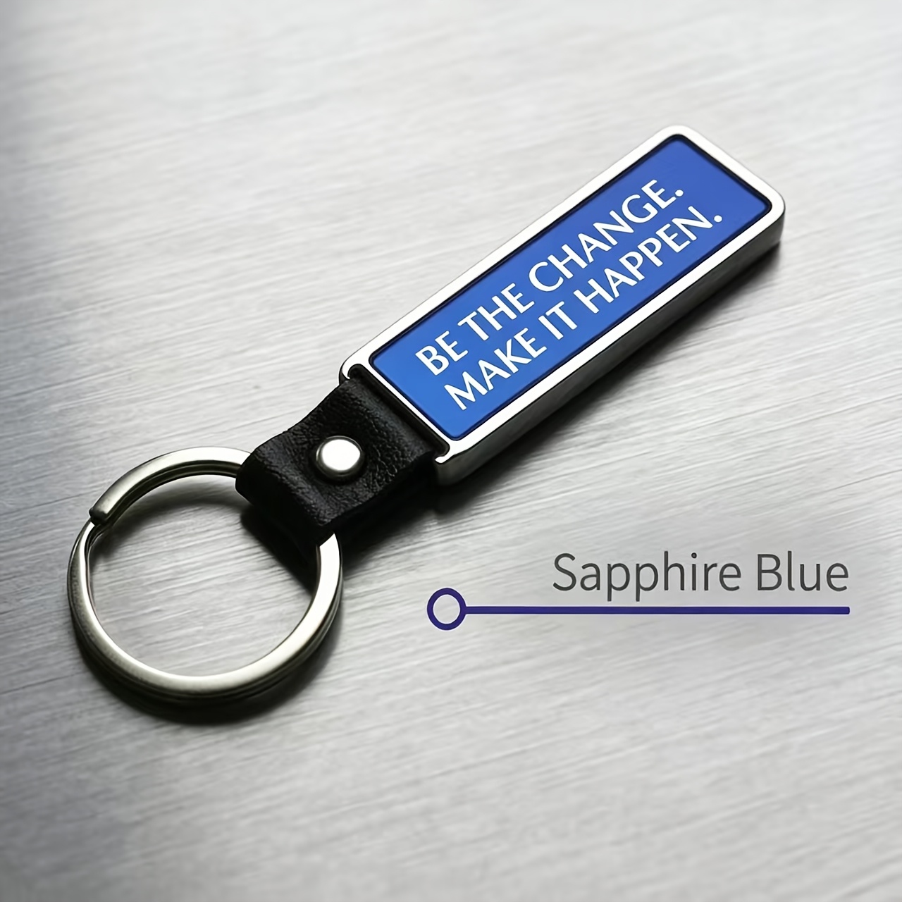 TEMU Personalized Metal & Keychain, Custom Double-sided Laser Engraved Name & Phone Number Tag, Personalized Id Label, Durable Key Ring For Car,