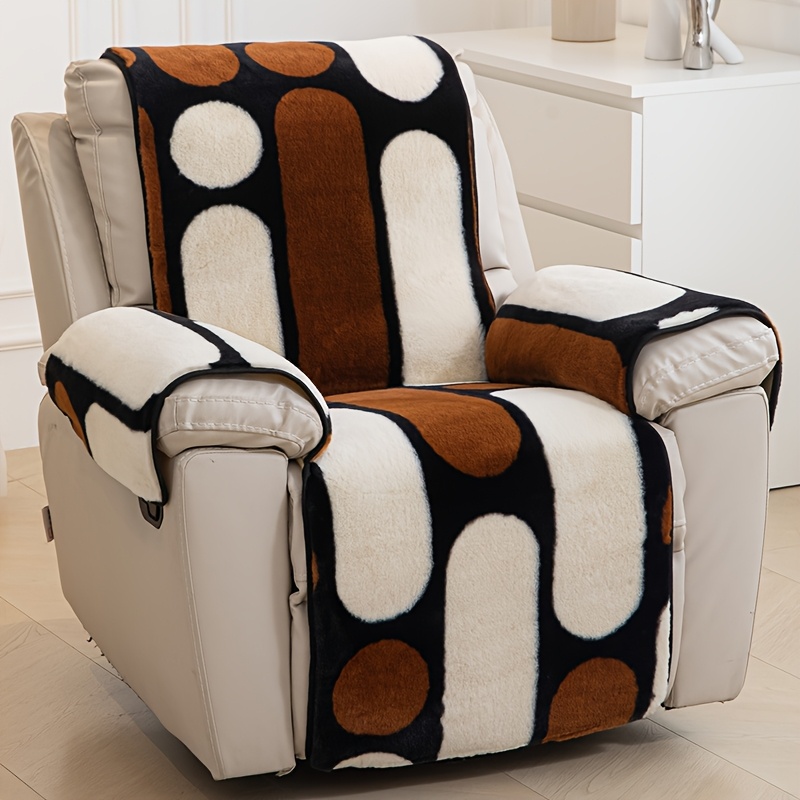 TEMU 1pc, Multifunctional Sofa Cover, Rabbit Hair Velvet Sofa Cover, Durable Pet Cushion Cover, Living Room, Office, Home Decoration, Universal