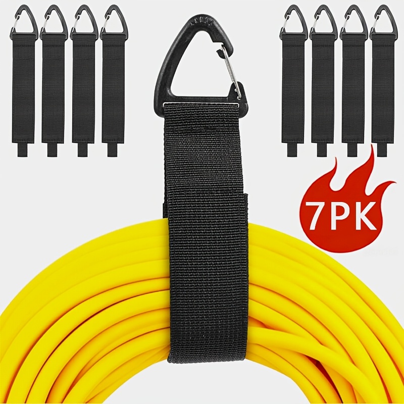 TEMU Heavy Duty Storage Straps (7-pack), Hook-and-loop And Hanger With Triangular For Cables, Wires, Ropes, Hoses, Organization For Home, Garage, Or