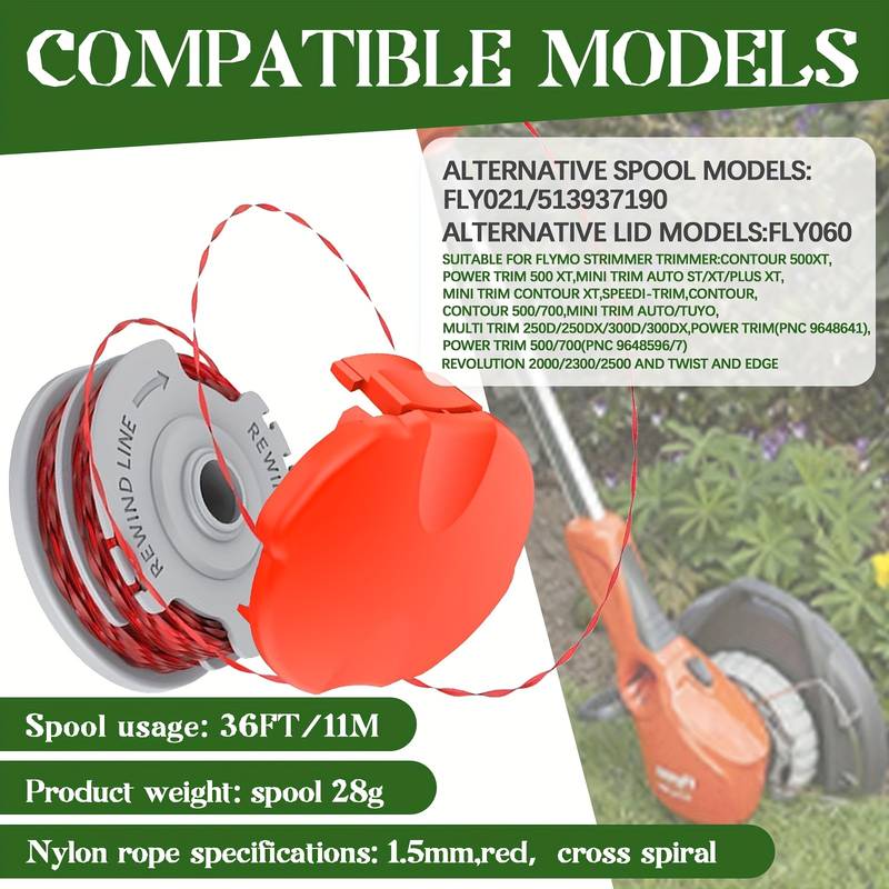 Strimmer Spool & Line For Flymo Revolution 2000, 2300, 2500 Twin – ALM FL289