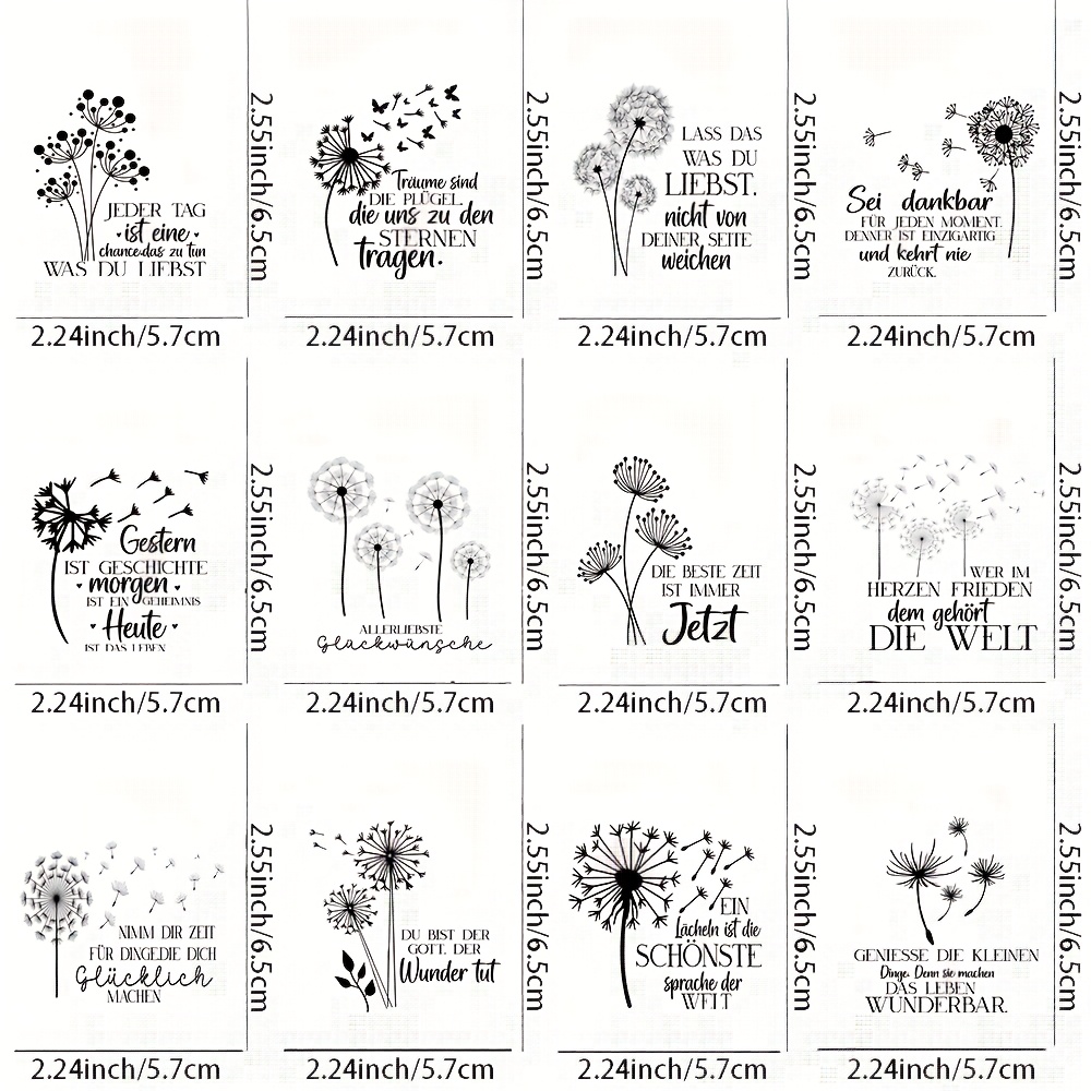 12pcs Dandelions Pattern Themed Uv Dtf Transfer Paper - Diy Creative Decals For , Laptops, Phone Cases, Storage Boxes & More (transfer , No Mugs), Diy Cup Decals
