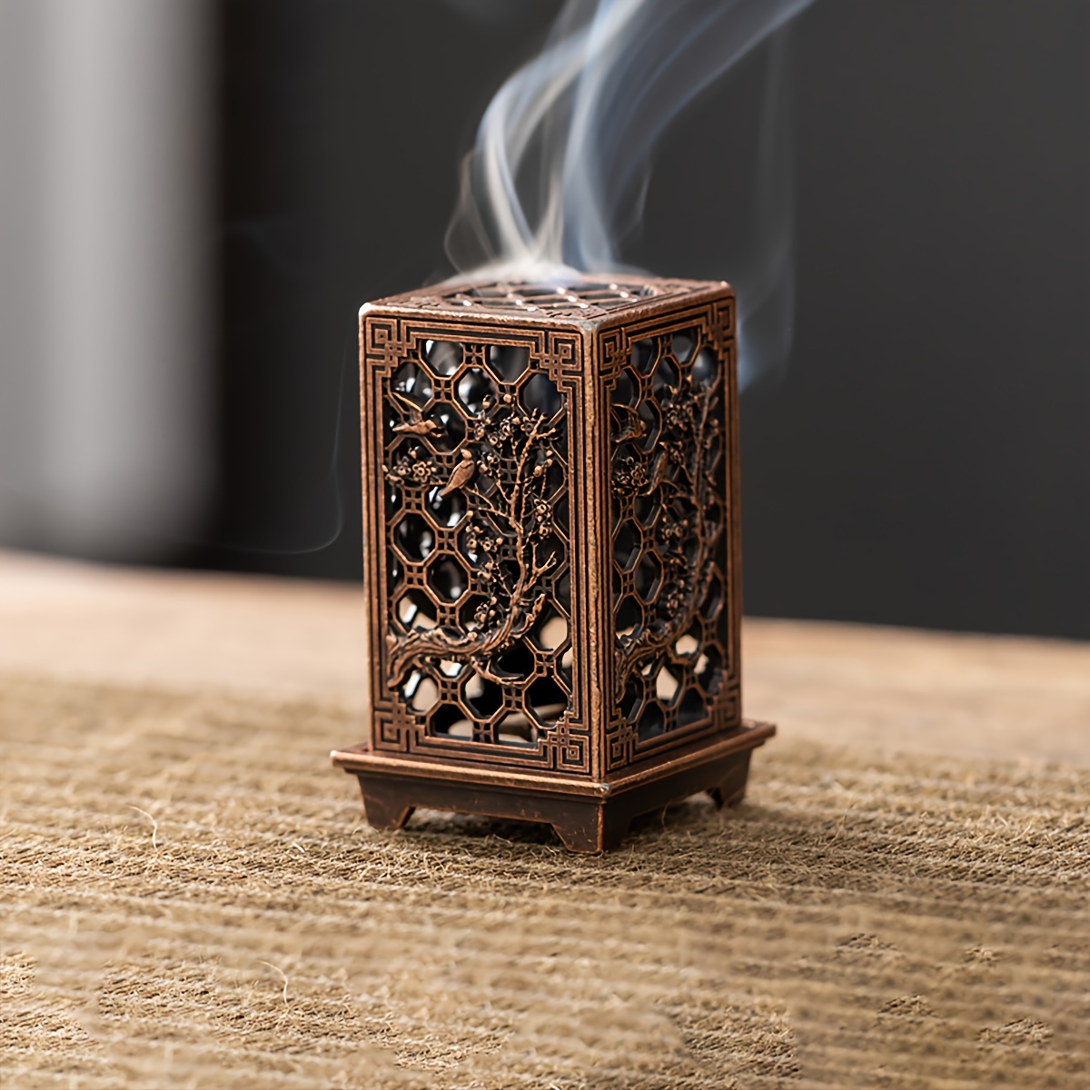 1 Elegant Metal Incense Holder With - Traditional Chinese Tea Ceremony Decor, Vertical & Plate Styles In Golden/bronze Finish For Home Ambiance, Incense Holder