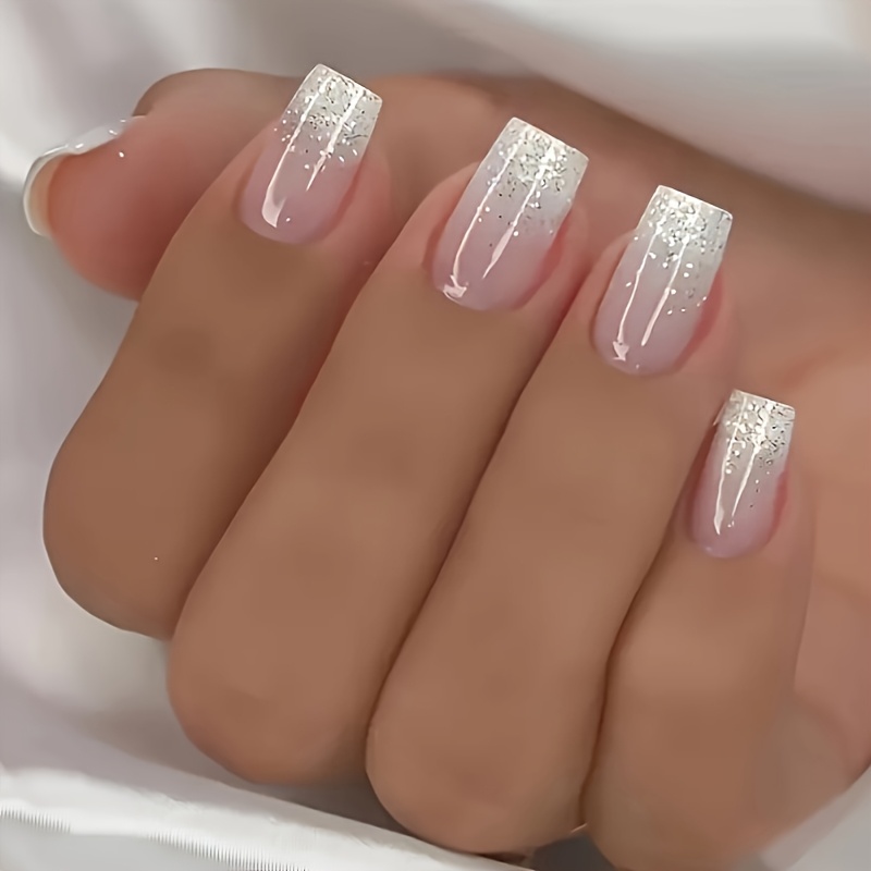 Upgrade Your Style 24pcs Of Wearable Nail Stickers Simple And , Whitening And Versatile False Nails With Jelly Glue 1 Nail File