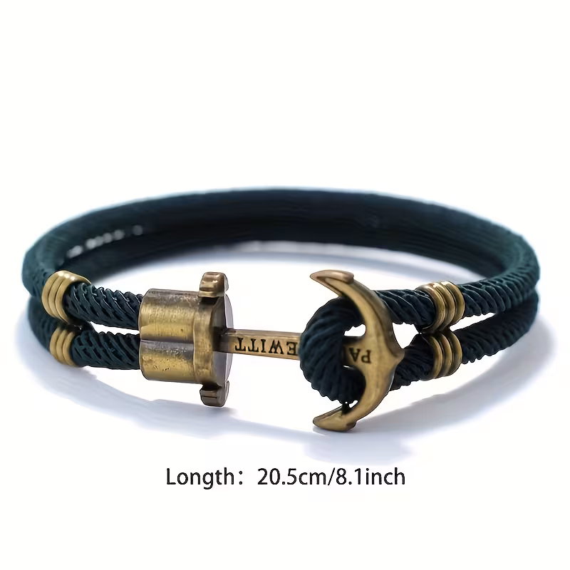 mens vintage bracelet bronze punk style with rope nylon fashion accessory Product details 3