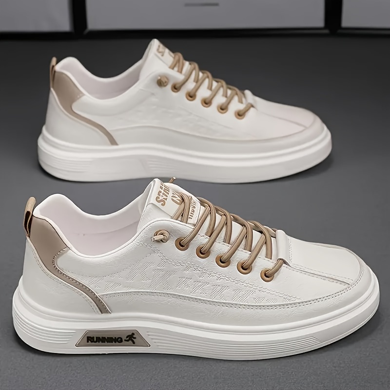 *'s Fashion Solid Color Low Top Skateboarding Shoes, Comfortable Non-Slip  Casual Lace-up Sports Sneakers for Outdoor Activities PU Upper, Fabric