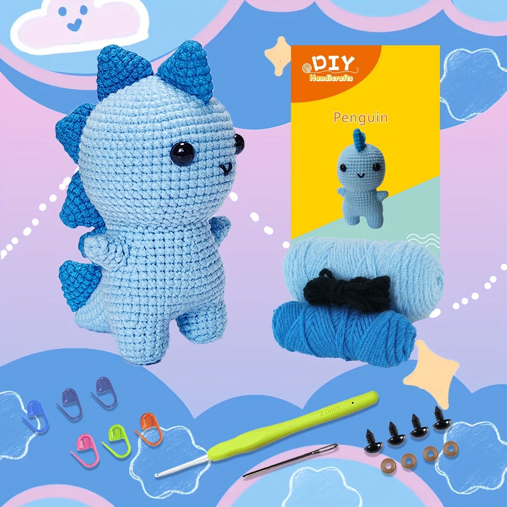 Beginners Crochet Kit, 3 Pack Cute Small Animals Kit For Beginers And