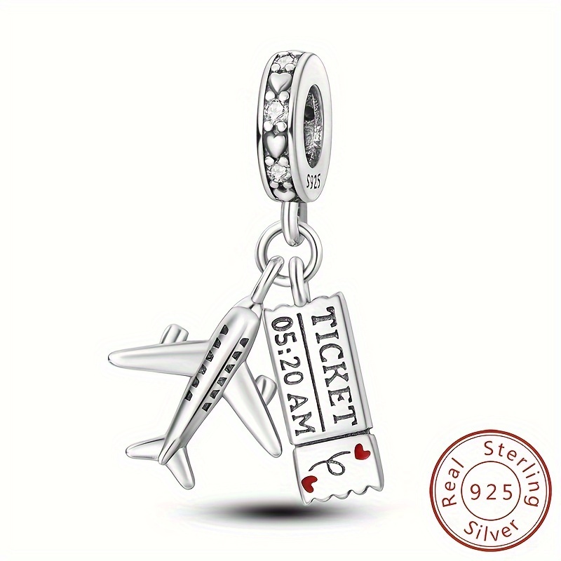 1 Stück 925 Silber Palted Kupfer Anhänger Flugzeug Reise Absolvent Charm  Mama Liebe Engel Perlen Passen Original Charm Armband Schmuck Machen Diy  Geschenk, Rabatte Für Alle