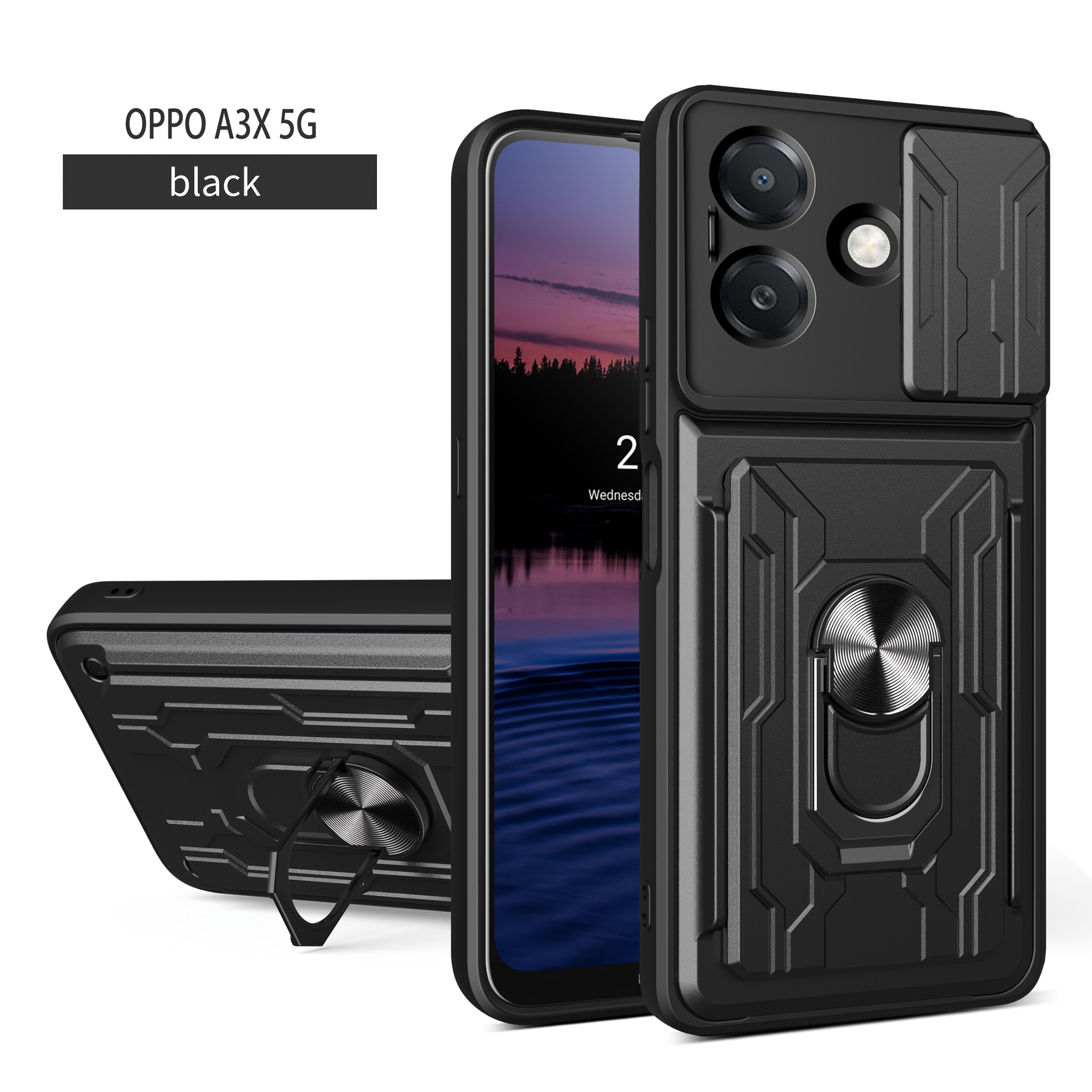 TEMU Phone Case: Suitable For Oppo A3x/compatible With A40 4g/compatible With A3 5g/compatible With A3 4g/compatible With A60 5g, Sliding Window Case