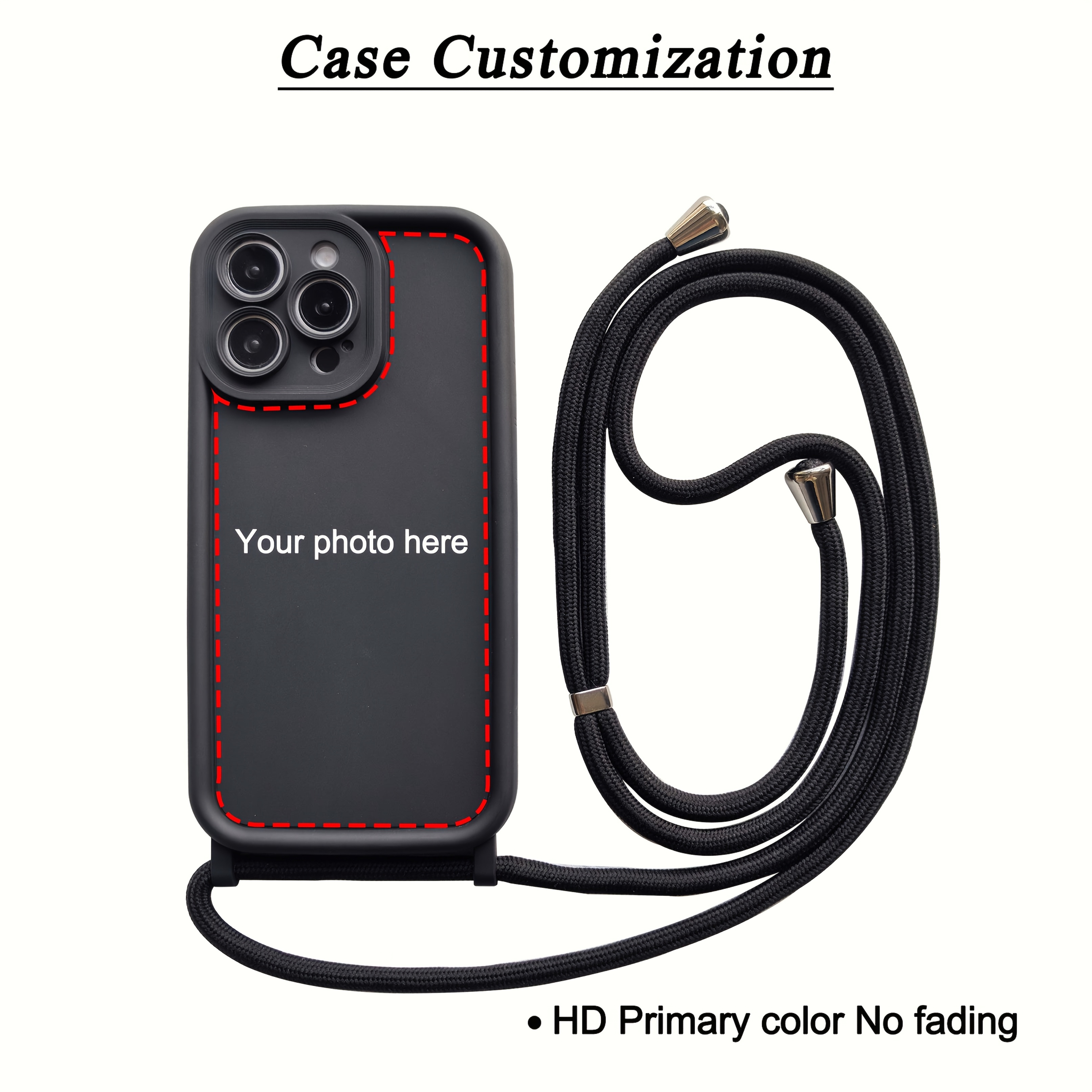 TEMU Phone Case - Custom Diy Case With A Multifunctional Lanyard To Prevent Loss, Featuring An Adjustable Shoulder Strap For Crossbody Wear.