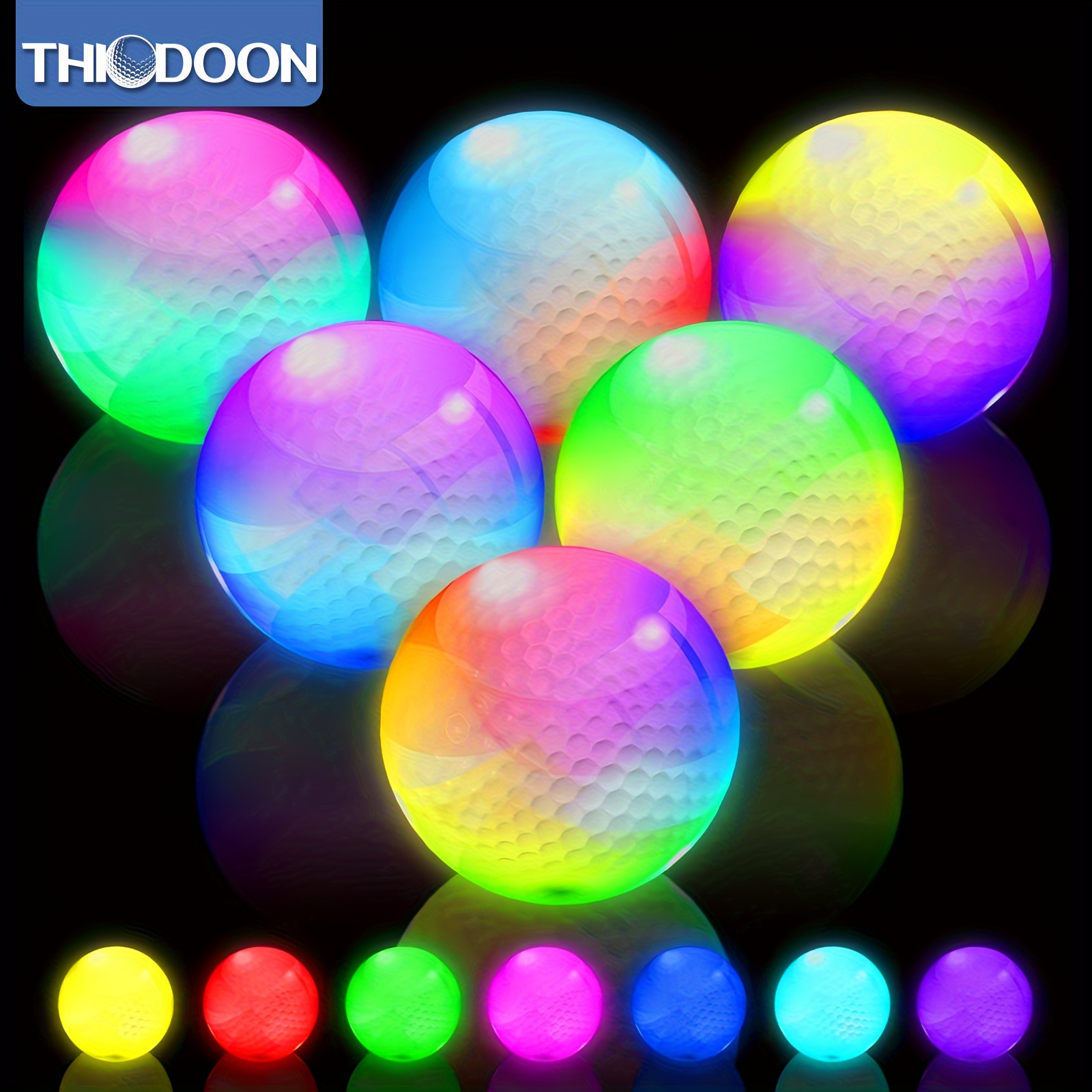 

Thiodoon Dark Golf Ball Glow Golf Balls Resettable Golf Ball Light Up Golf Ball Night Golf Balls Luminous Golf Balls 6 Colors For Your Choice