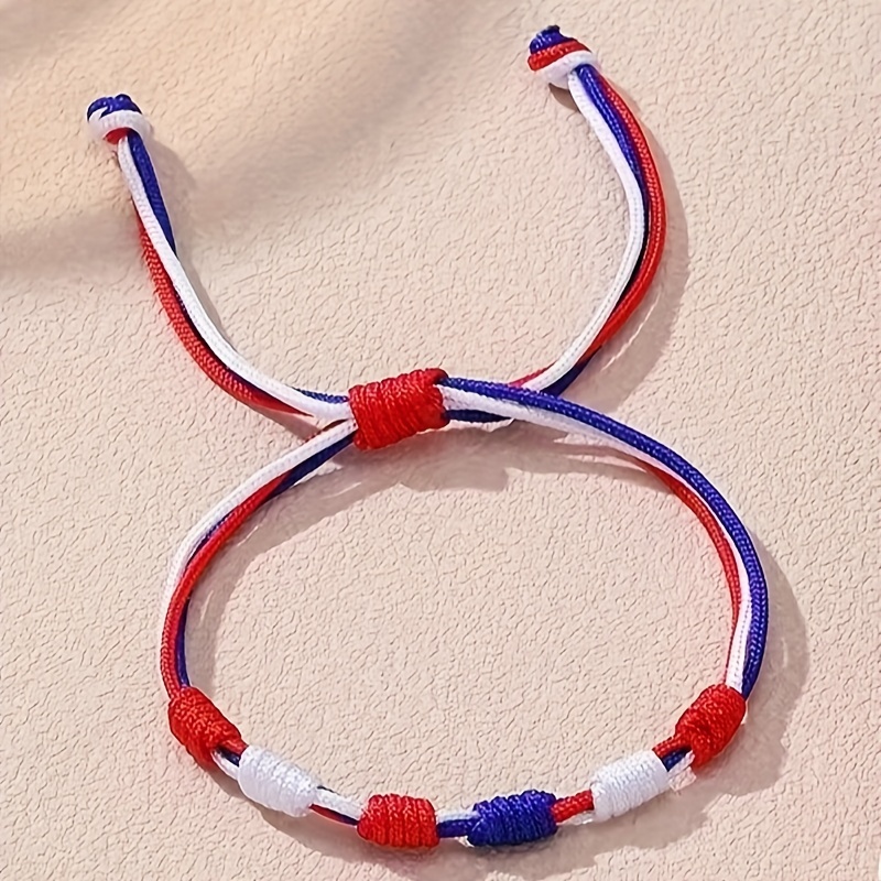 E-shop Cross-Border USA Unabhängigkeitstag Flagge Element Glückliche Sechs-Sterne-Knoten Gewebtes Armband Neues Fashion Festival Handseil