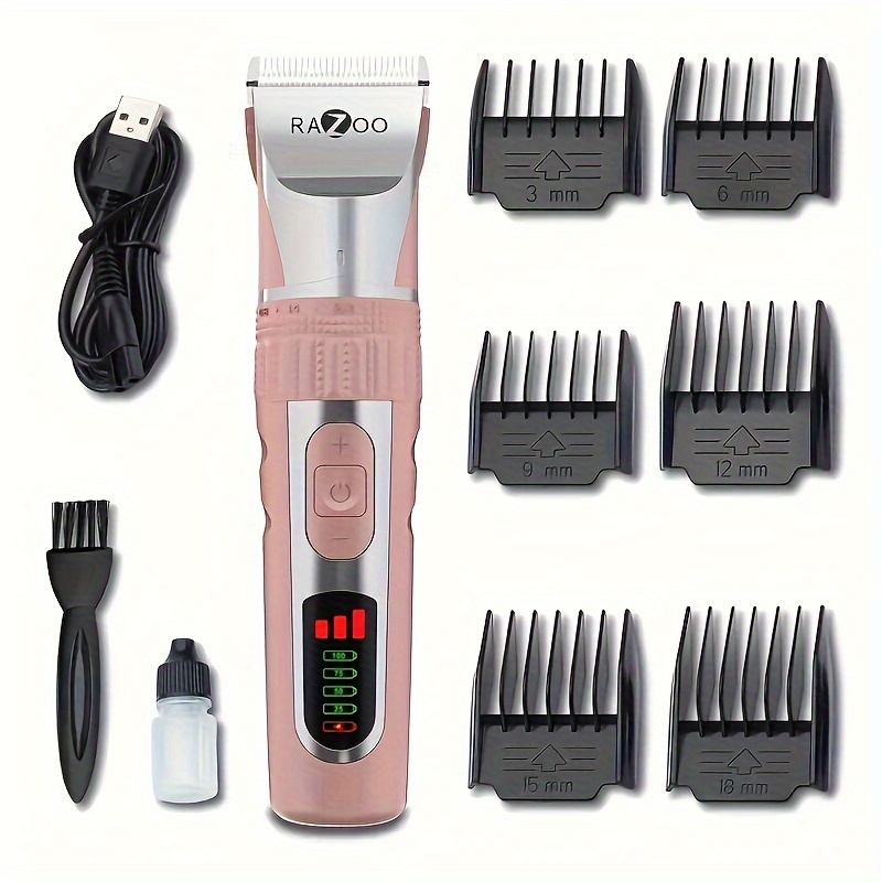 Dog Clippers Professional Dog Grooming Kit, 3-speed Low Noise Rechargeable Cordless, Dog Grooming Clippers Trimmer Shaver For Small & Large Dogs Cats Pets With Lcd Display & 6 Combs