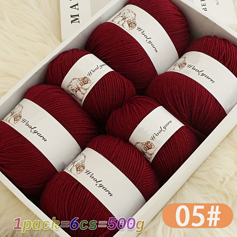 Image of Pure Merino Wool Yarn Ball Combed Fine Branch Lambswool Yarn Medium Thick Hand Knitting For Autumn And Winter Warm Sweater Scarf Hat Gloves Yarn