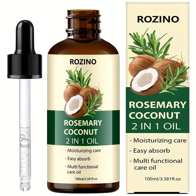 Image of Coconut Oil And Rosemary Oil 2-in-1, Oil, Used For Massage, Skin Care, Scraping, Shower, Facial, Body, Nail, Hair, Eyelash Care Universal
