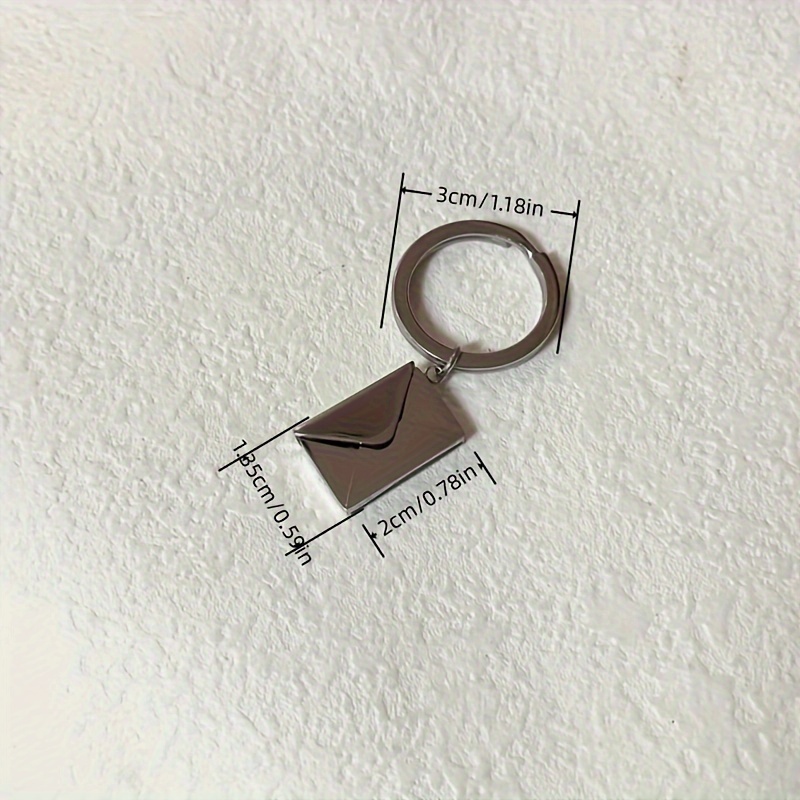 Engraved Love Letter Envelope Keychain, Custom Text