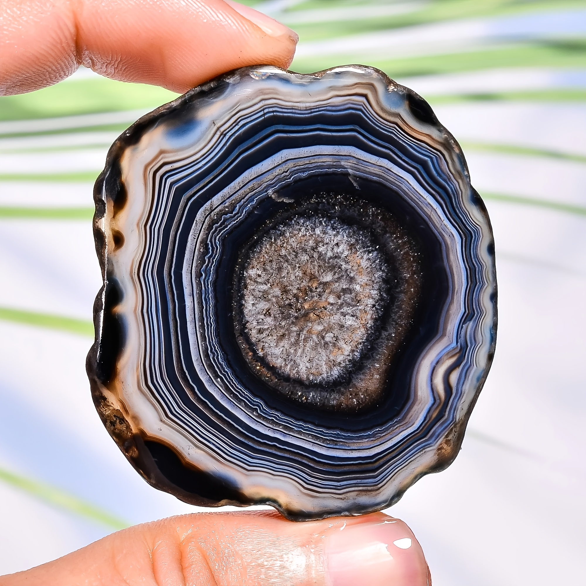 10/20pcs Large Black Agate Slices for Light Therapy & Decoration