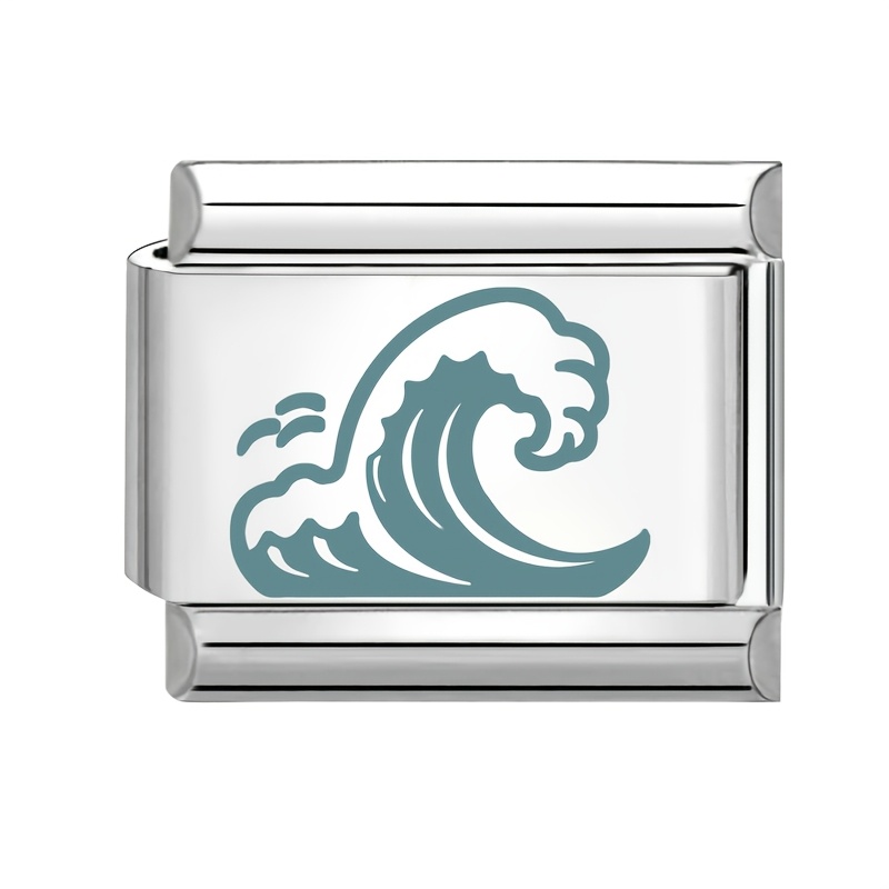 Exquisite Blue Pattern Embossed Ocean Elements Ring