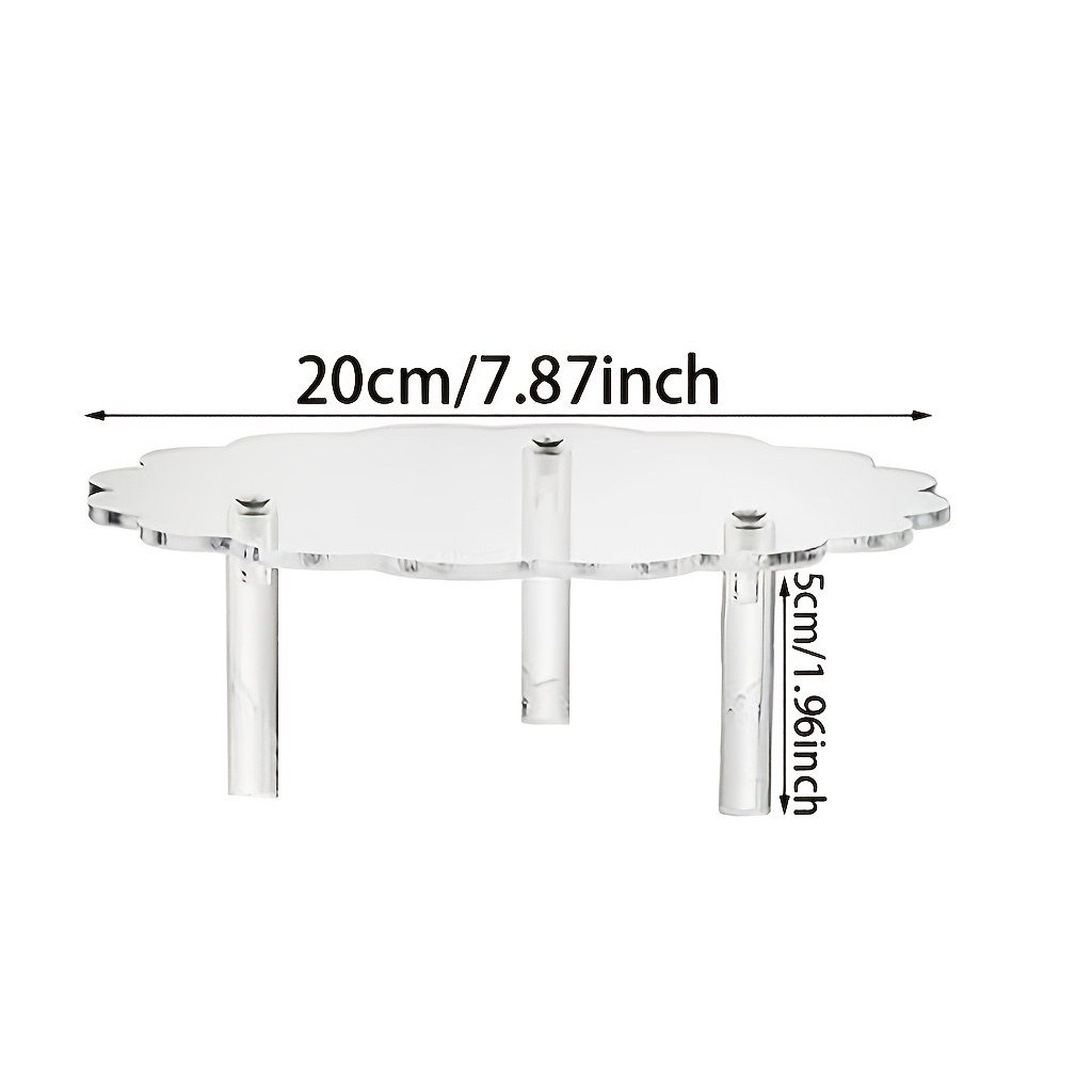 TEMU High-end Transparent Acrylic Dessert Stand With Petal-, Suitable For Wedding Dessert Tables And Living Room Coffee Tables As Cake Stands.
