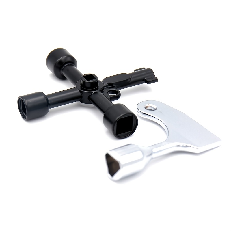 TEMU 2pcs Triangle Multi-functional Sillrooster Way Square Wrench Water Utility Key Steel Sillrooster Wrench Tool For Electric Water Gas Meter Box