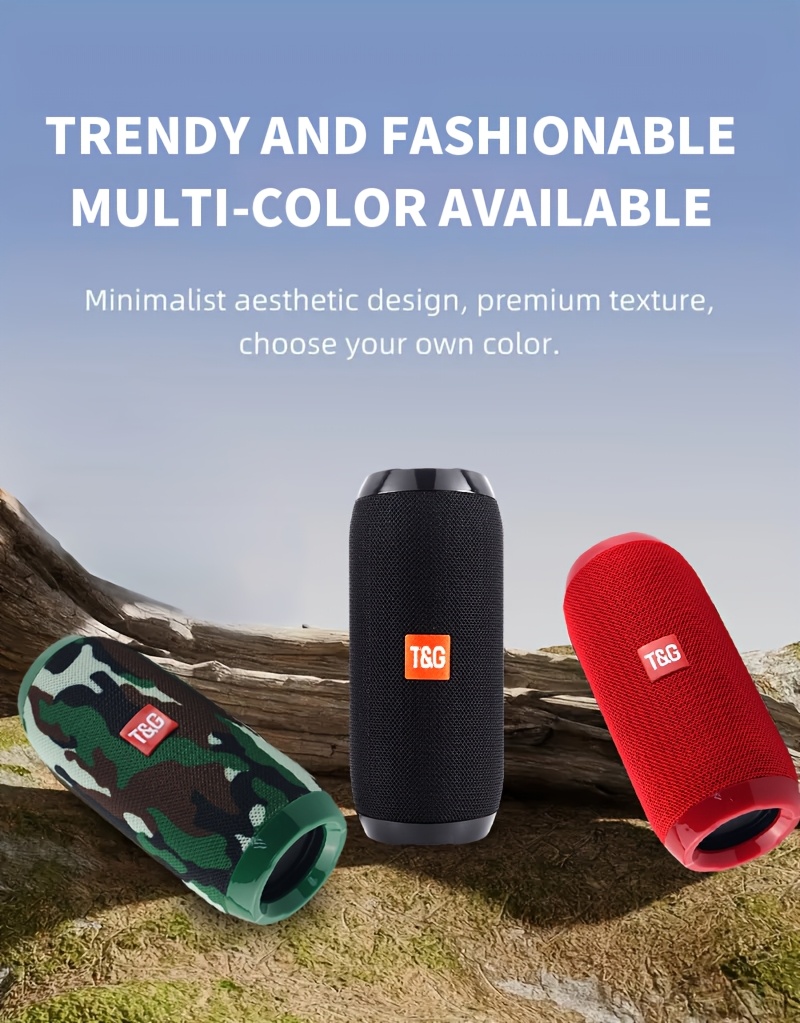 tg117 portable wireless speaker   tws stereo with charging cable and auxiliary cable compatible with fm tf usb insertion card   to phone tablet tv wireless portable audio electronic products birthday party gifts thanksgiving christmas gifts Product details 0