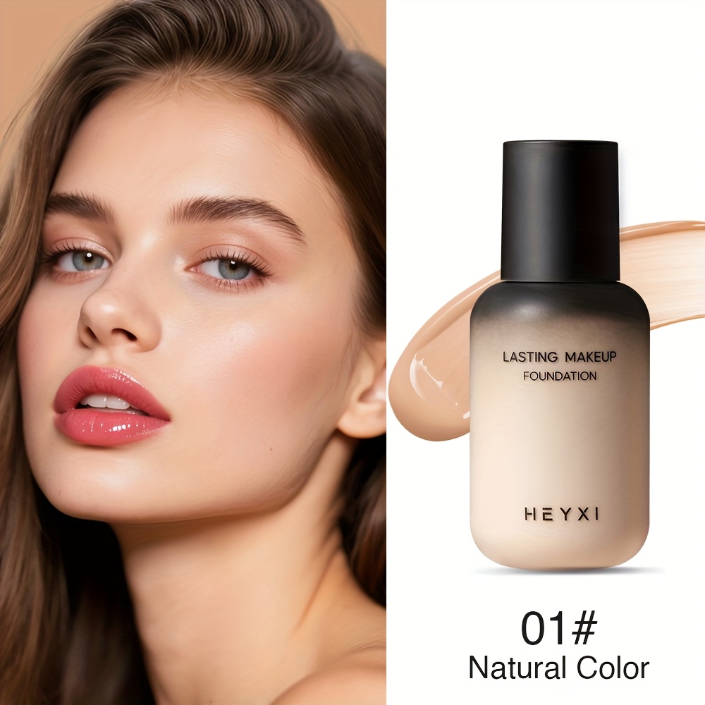 1pc Full Coverage Foundation Liquid - Waterproof And Long-lasting Matte End, For Dark Circles And, Natural Makeup Effect - Suitable For Types, Makeup Essential | Foundation | Liquid Foundation