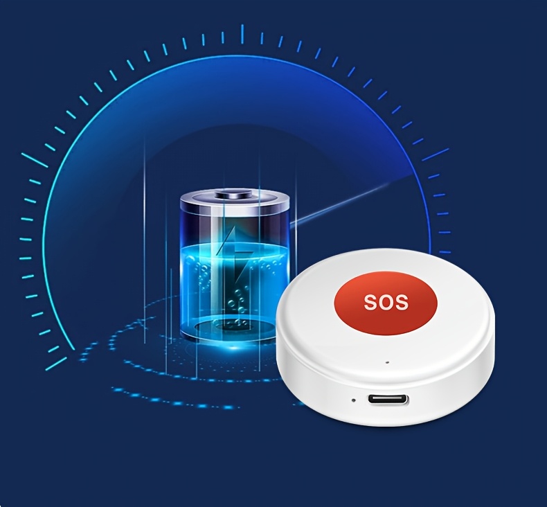 WiFi SOS-knop Slim Huis Noodalarmapparaat Werkt met Tuya Smart Life APP Veiligheidsalarm voor Ouderen en Kinderen APP Bewaking op Afstand