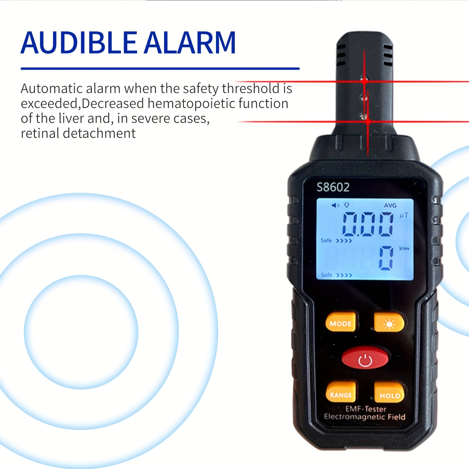 electromagnetic radiation detector:  , magnetic field, and radiation tester (battery not included) Product details 2