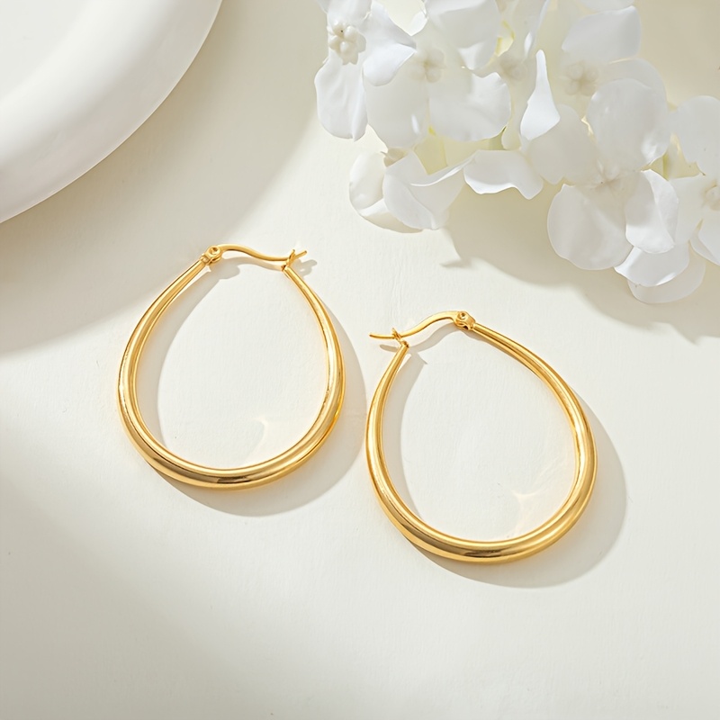 Geometric Oval Earrings Women'S Jewelry Valentine'S Gift