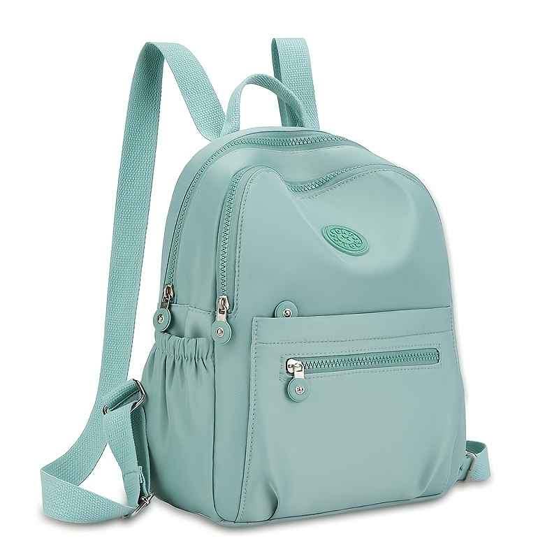 TEMU One-piece Nylon Fabric Versatile Fashion Women's Shoulder Bag With Adjustable Zipper Closure, Multi-compartment Practical Storage Backpack For