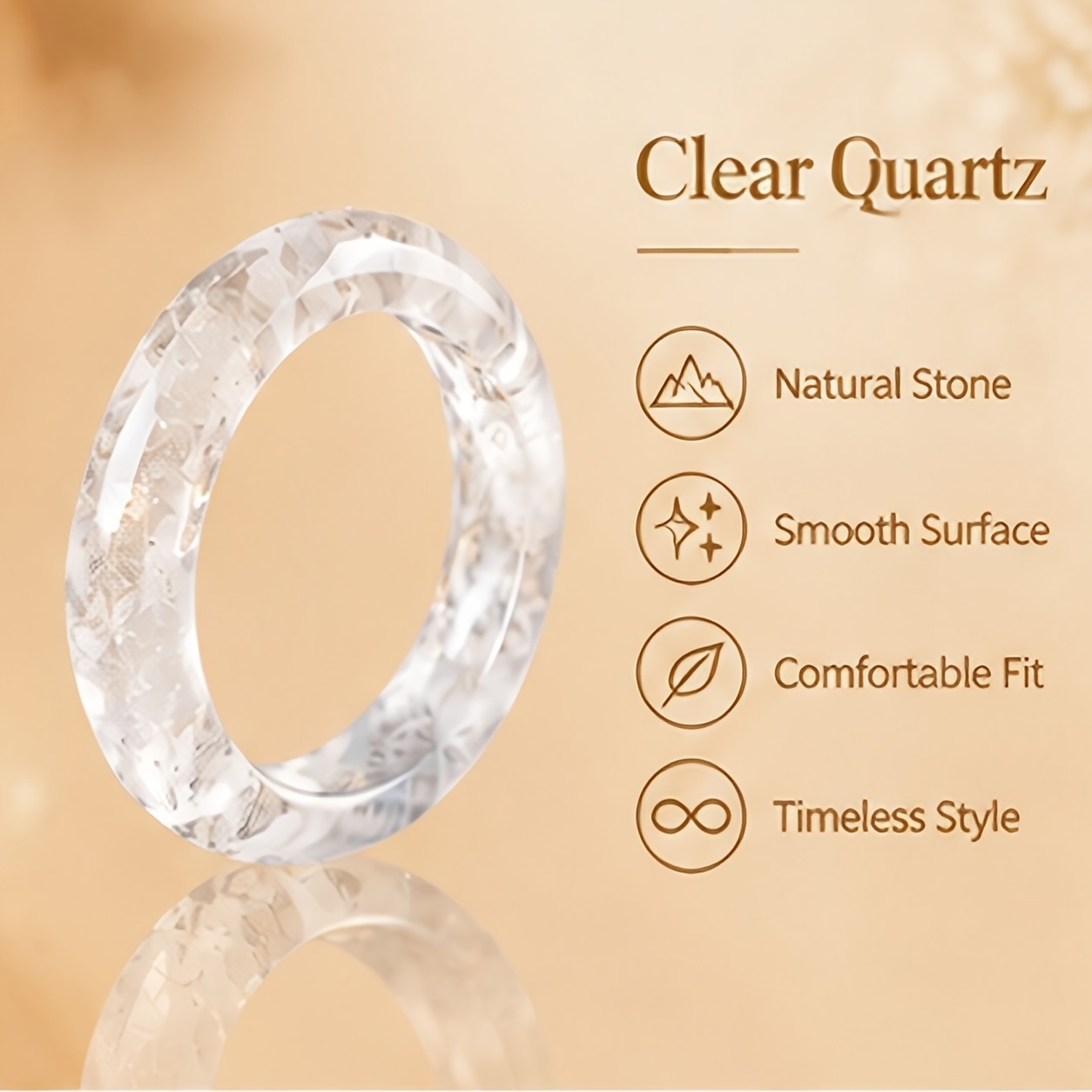 Women's Natural Stone Smooth Stackable Ring