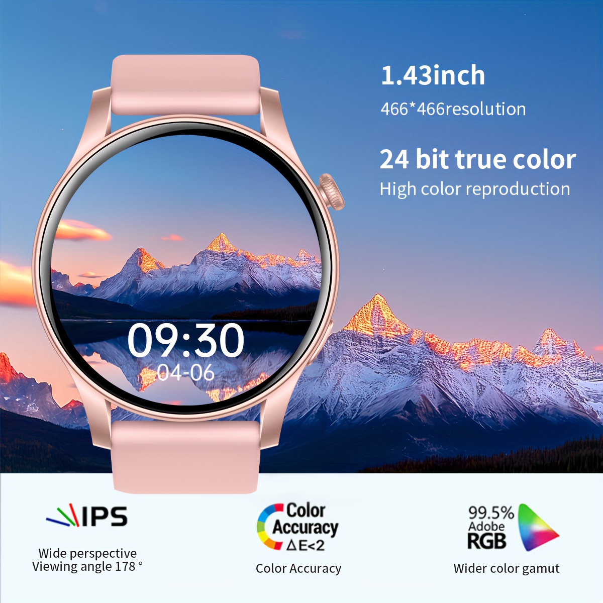 The Bezosmax Smartwatch Is Designed for Both Men And Women, Featuring a 1.43-Inch AMOLED HD Display, Wireless 5.3 Connectivity, Calling Capabilities, Various Sports Modes, Message Notifications, Wallpapers, a Silicone Strap, USB Charging