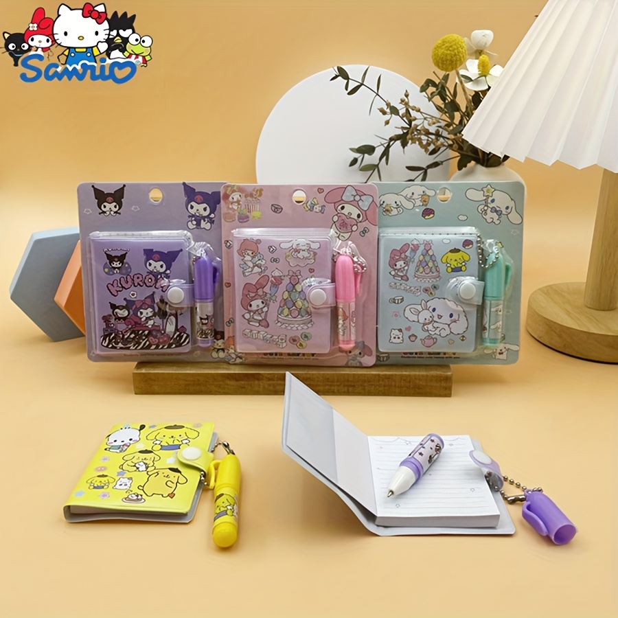 

Sanrio Character Diary, With Round Ballpoint Pen Set Gift Mini Notebook, Suitable For Hello Kitty And Kuromi Design, For School Supplies And Birthday Gifts, Very Suitable For Students , Sanrio