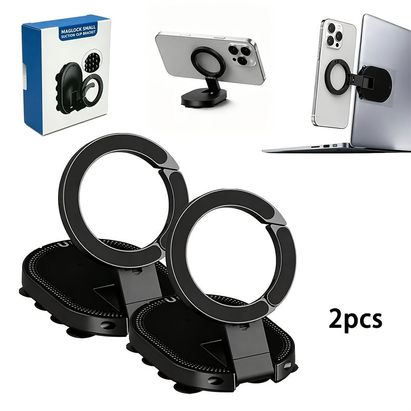 TEMU Support Téléphone Magnétique Deux-En-Un - 18 ventouses puissantes, base magnétique solide, support rotatif à 360° et pliable, adapté pour , de