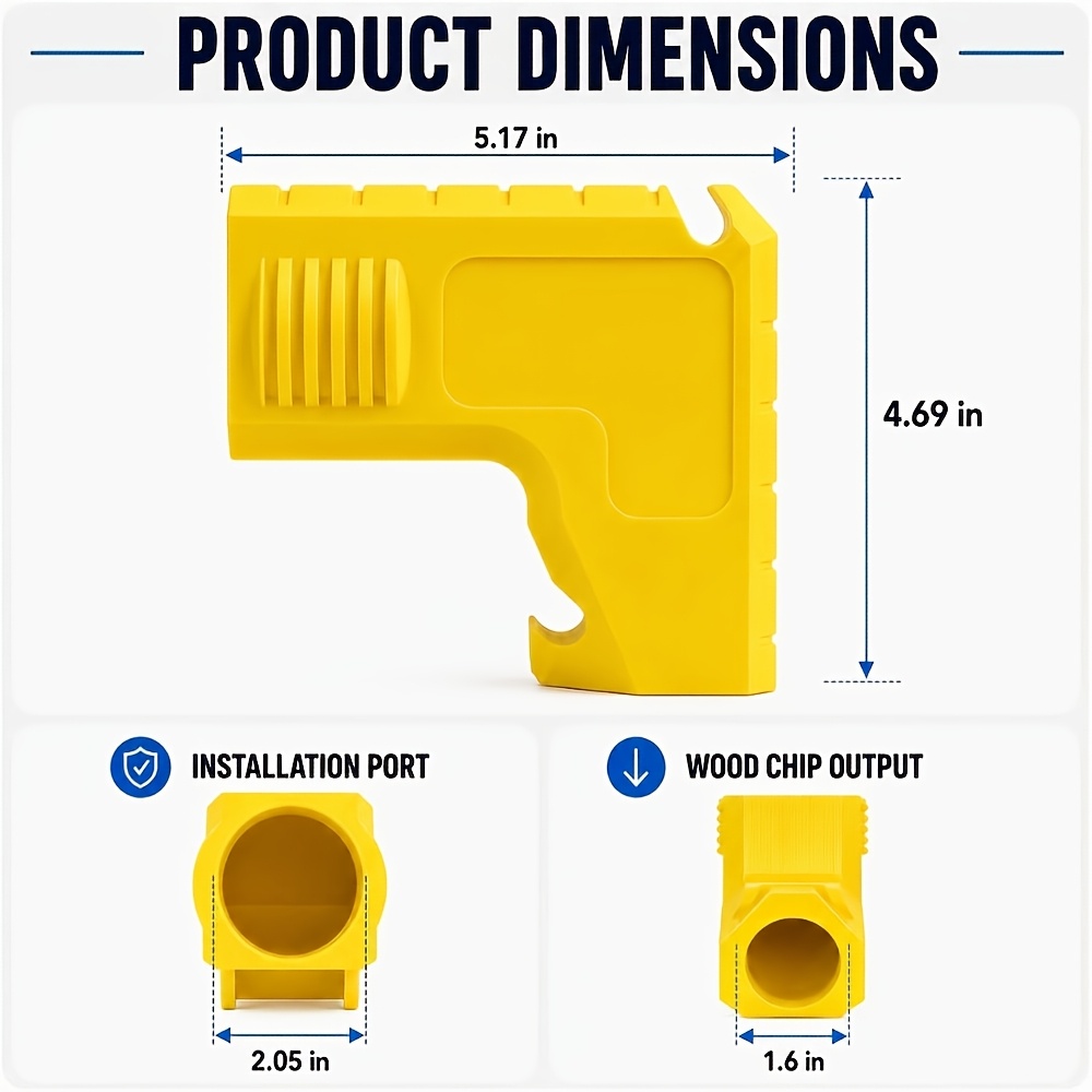 Temu – TEMU Clip-on Desktop Collector Adapter With Plastic Connector – Suitable For Woodworking Tools, Extraction For Table Saws, Jointers, , Diy Projects,