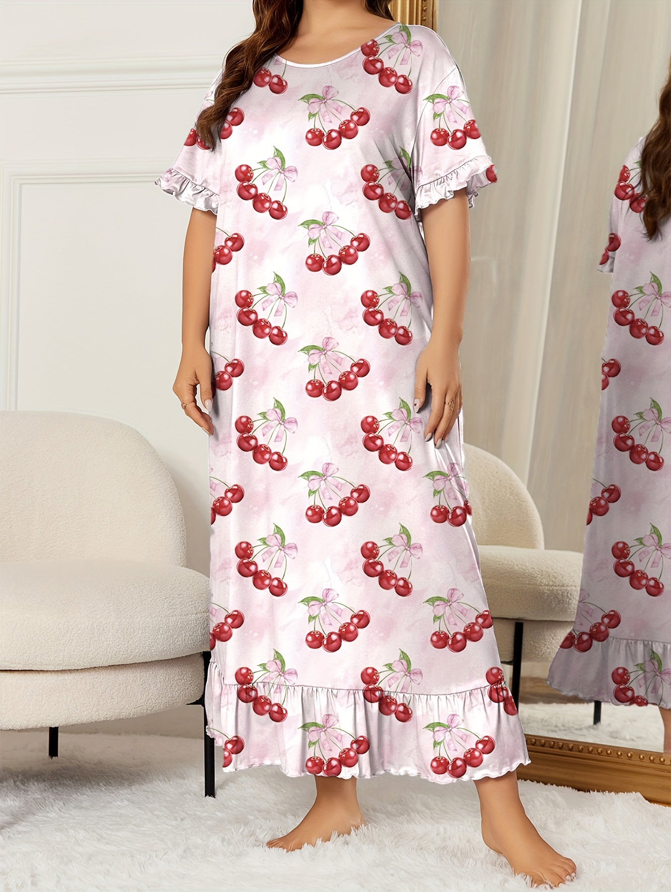 camisón elegante mujer estampado vestido largo Temu Uruguay