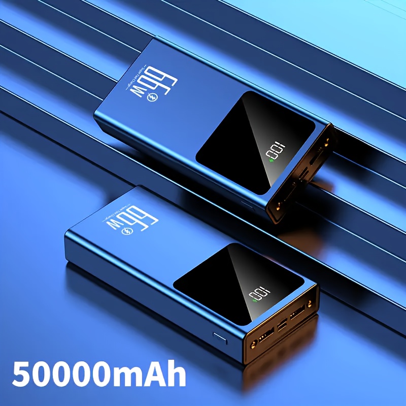 TEMU 50000mah Portable Large-capacity Mobile Power Bank, 66w Super Fast Charging, Compatible With Most Mobile Phones/electronic Products And Other