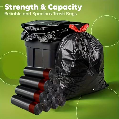 20pcs thickened and reinforced garbage bags strength anti tear black trash bags odor proof design heavy duty pp material home office and daily suitable for christmas thanksgiving new year use