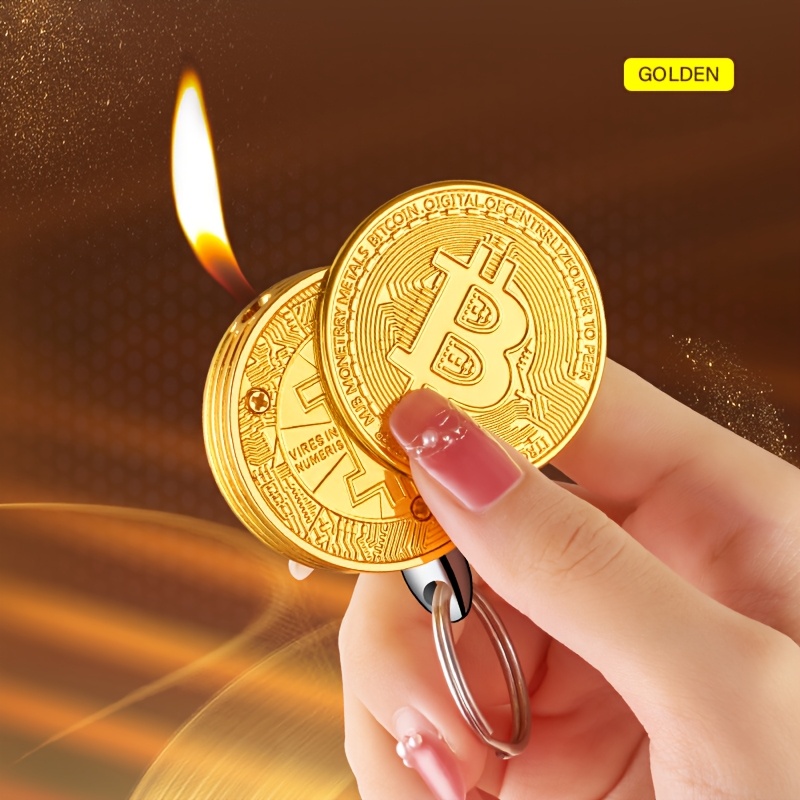 no butane   shaped butane lighter refillable adjustable flame size novelty lighter easy to carry outdoor lighter with keychain suitable for indoor and outdoor candles kitchen friends gifts christmas gifts golden 8