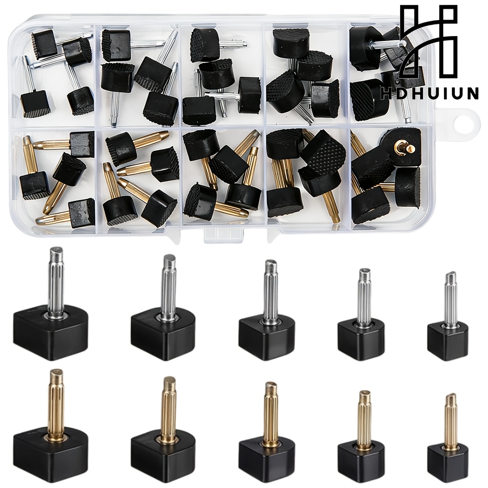 TEMU Replacement Heels For 20 Pairs Of High Heels, U-shaped Heel Repair Kit, Black Non-slip Sole Spike Repair Caps, Heel Repair Spikes (5 Sizes)