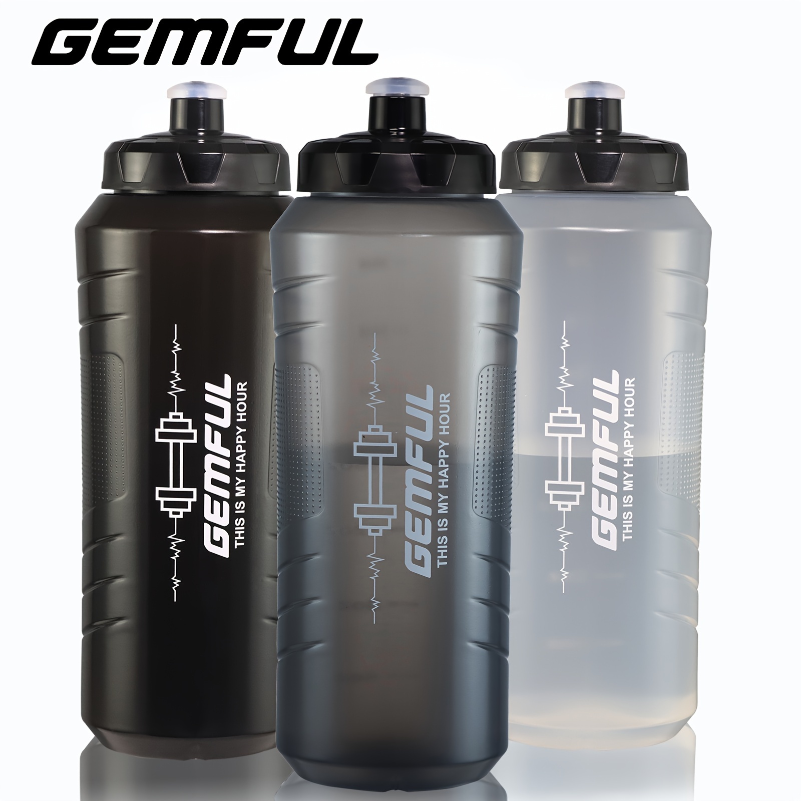 

1l Sports Water Bottle, Leakproof Squeeze Cycling Bottle, Easy Grip, Large Capacity, For Bike And Outdoor Activities