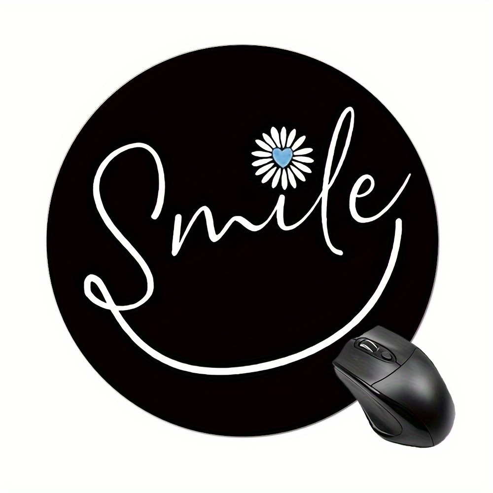 

1pc Smile Gaming Mouse Pad, Personalized Design For Women And Girls Round Mousepad, Non-slip Rubber Mouse Mat, Suitable For Office Computers, Laptops, 7.8*7.8*0.12inch/ 20*20*0.3cm