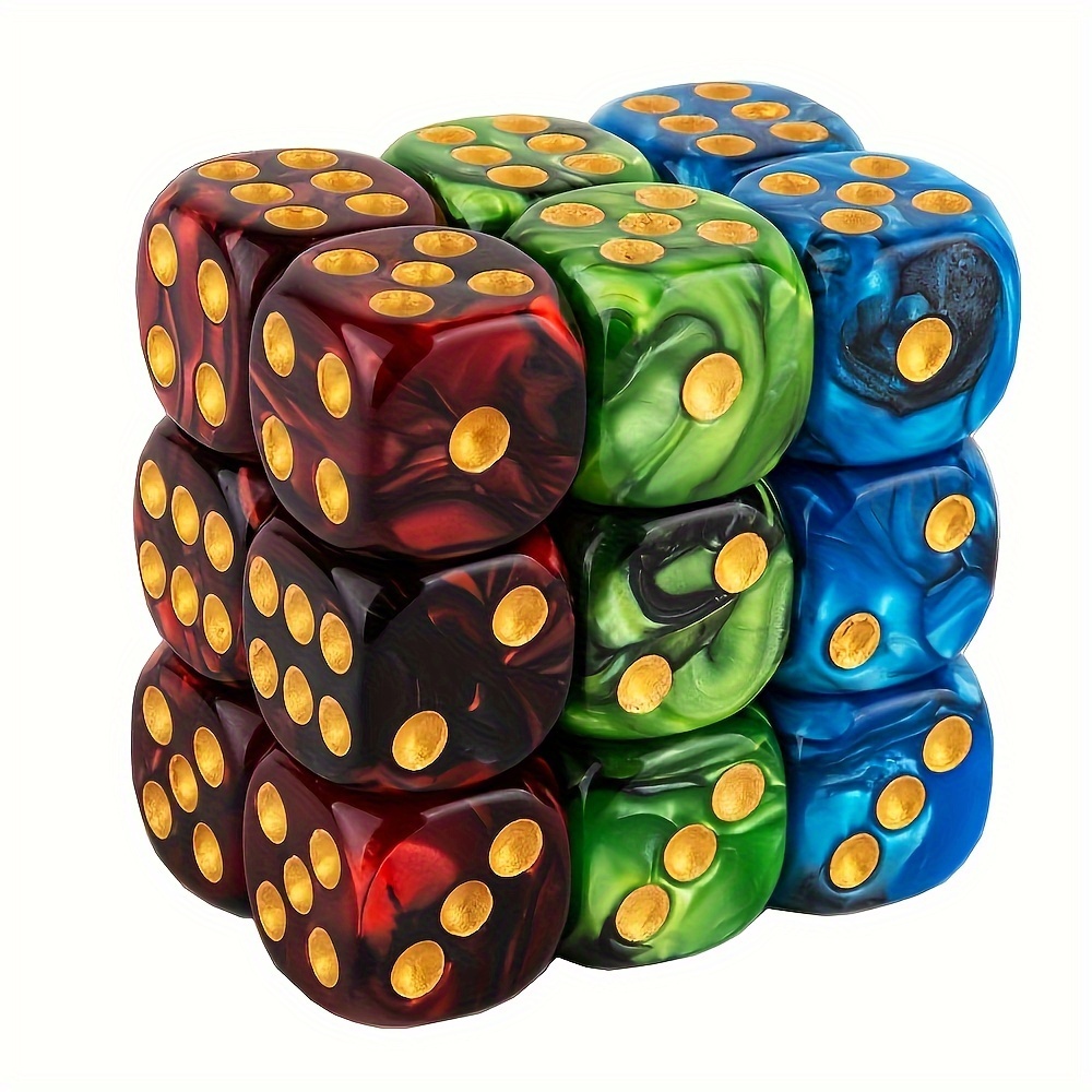 

18pcs Polyhedral Dice Set For Table Games - Ideal Halloween & Christmas Gift, Acrylic 6-sided Game Dices