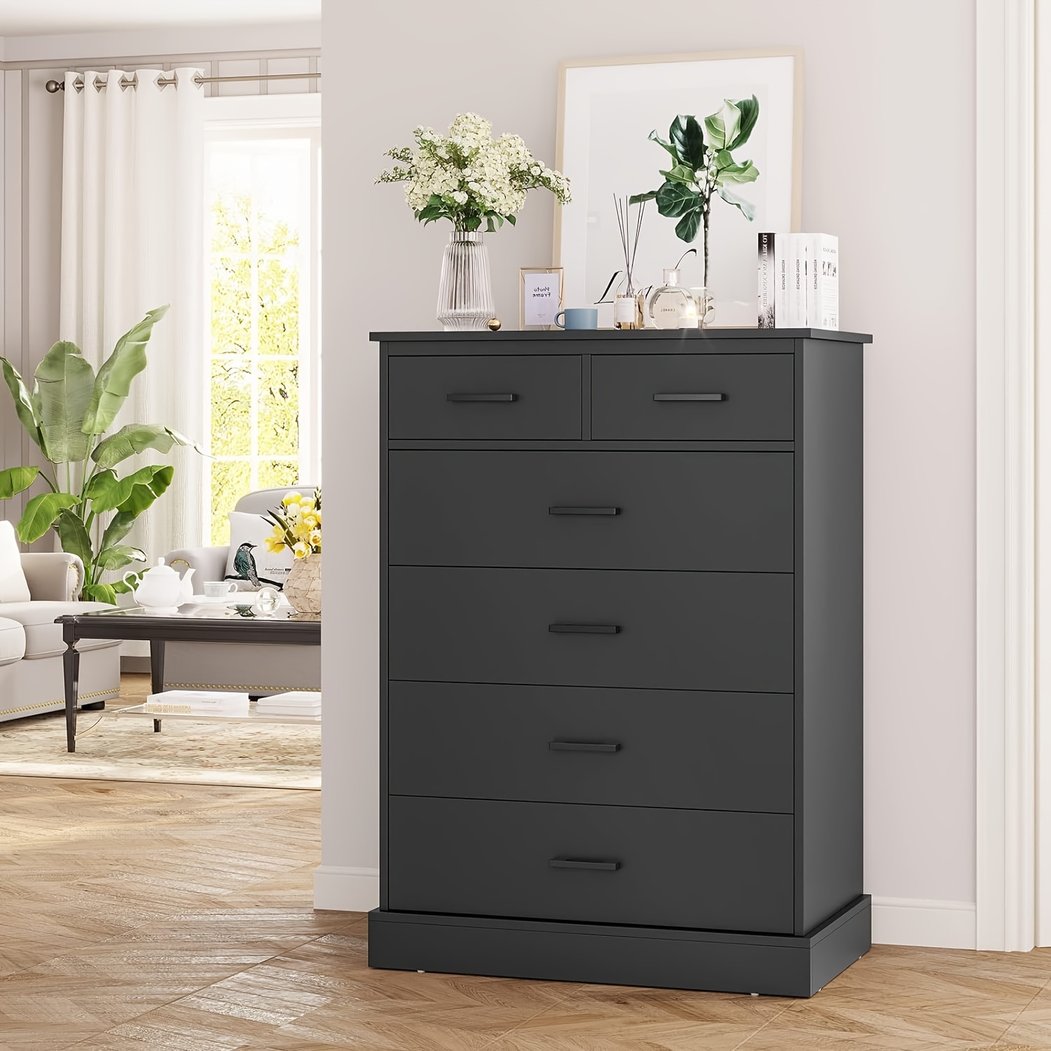 6 drawers dresser bedroom tall chest 6 drawers storage - Temu