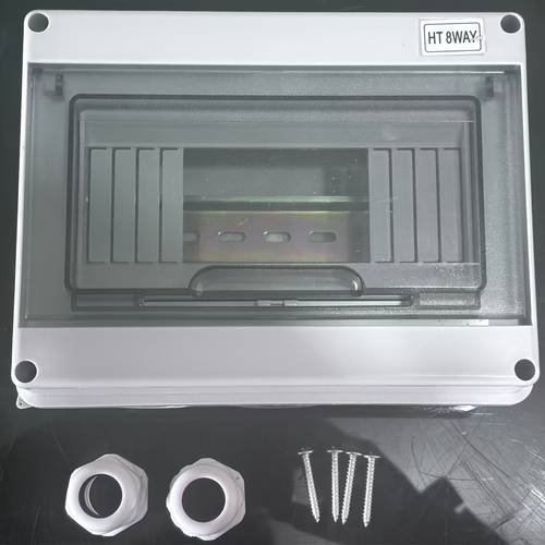 ip65 electrical switch protection circuit air switch box with two cable connectors suitable for outdoor and indoor use