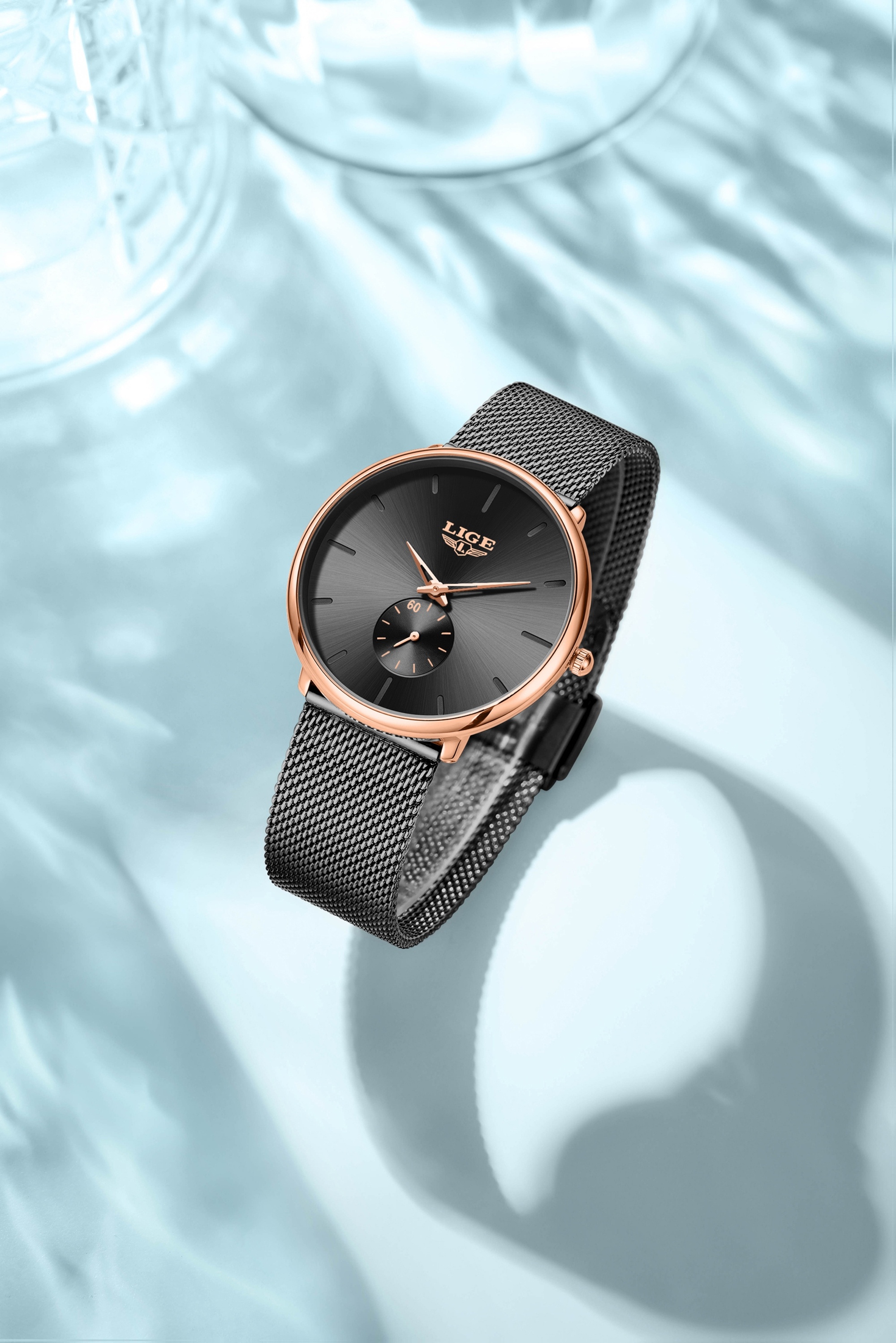 LIGE Timepieces Feature a Stylish Round Quartz Design, Embodying a Easy Yet Classic Three-Hand Style. This Watch Is Perfect for Women, Available in White, Blue, And Black. It Seamlessly Blends Business Casual with Sporty Elegance