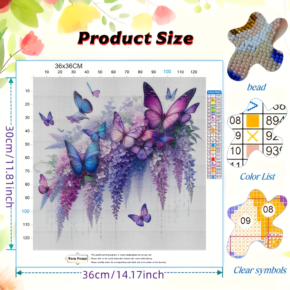 Creative Purple Flower and Butterfly Themed Craft Set