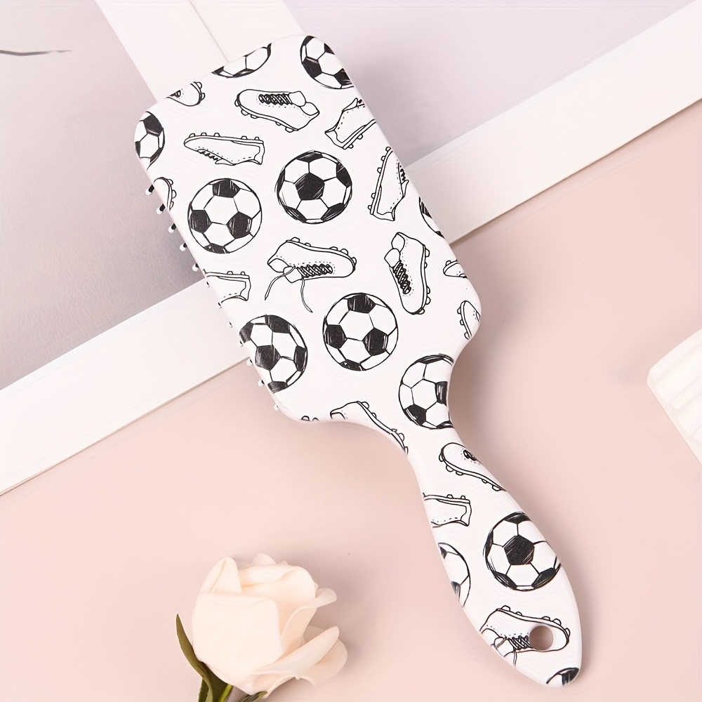 TEMU 1 per Capelli con Design a Tema Calcio - Tre Modelli , Setole in Nylon, e Portatile, per Cerimonie di Laurea, Sportivi e Uso , Spazzola per
