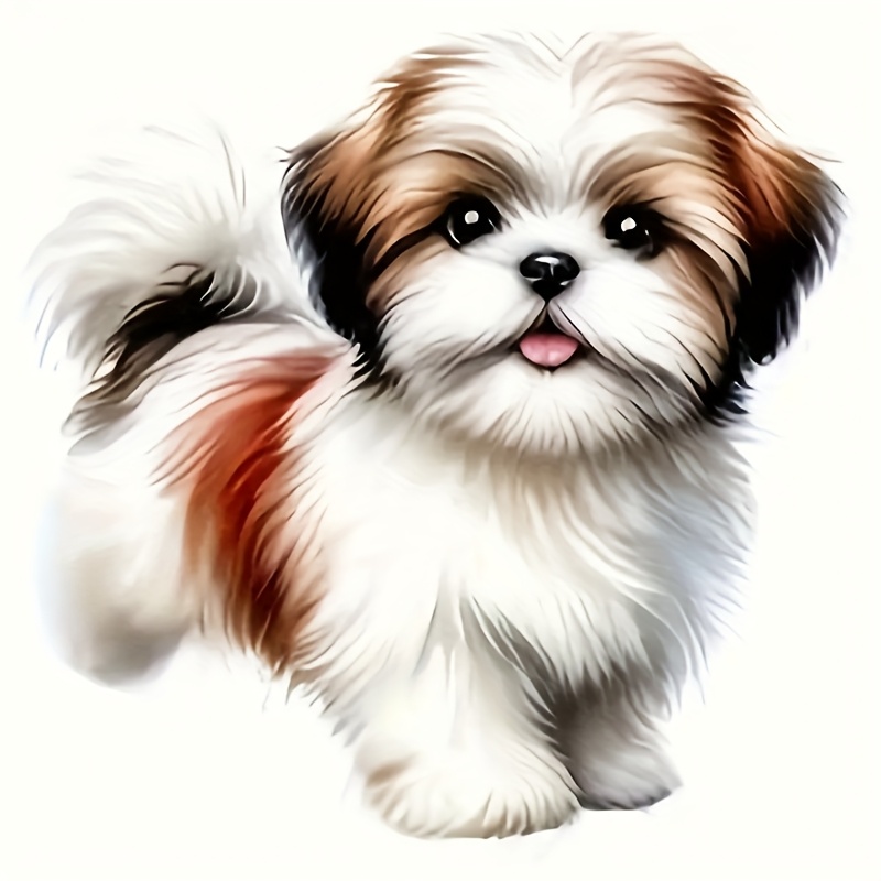 TEMU 6-inch Adorable Puppy Vinyl Decal - With Glossy Edges, Self-sticking For Vehicles, Laptops, Mobile Phones, Motorbikes, Windows, And More - Long-lasting And ,