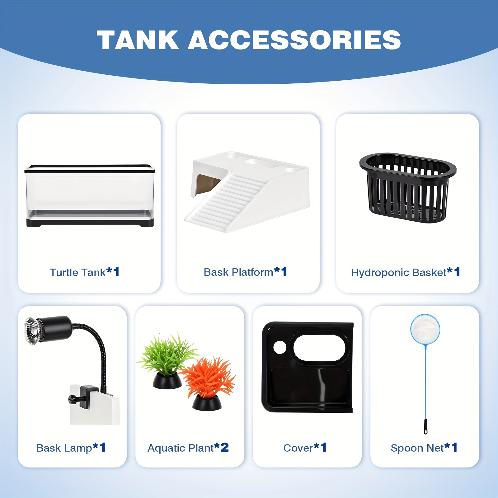 Advwin Turtle Tank Kit with Basking Lamp Non-Slip Stairs - Suitable for Small Turtles Fish Shrimp Reptiles - Image 8