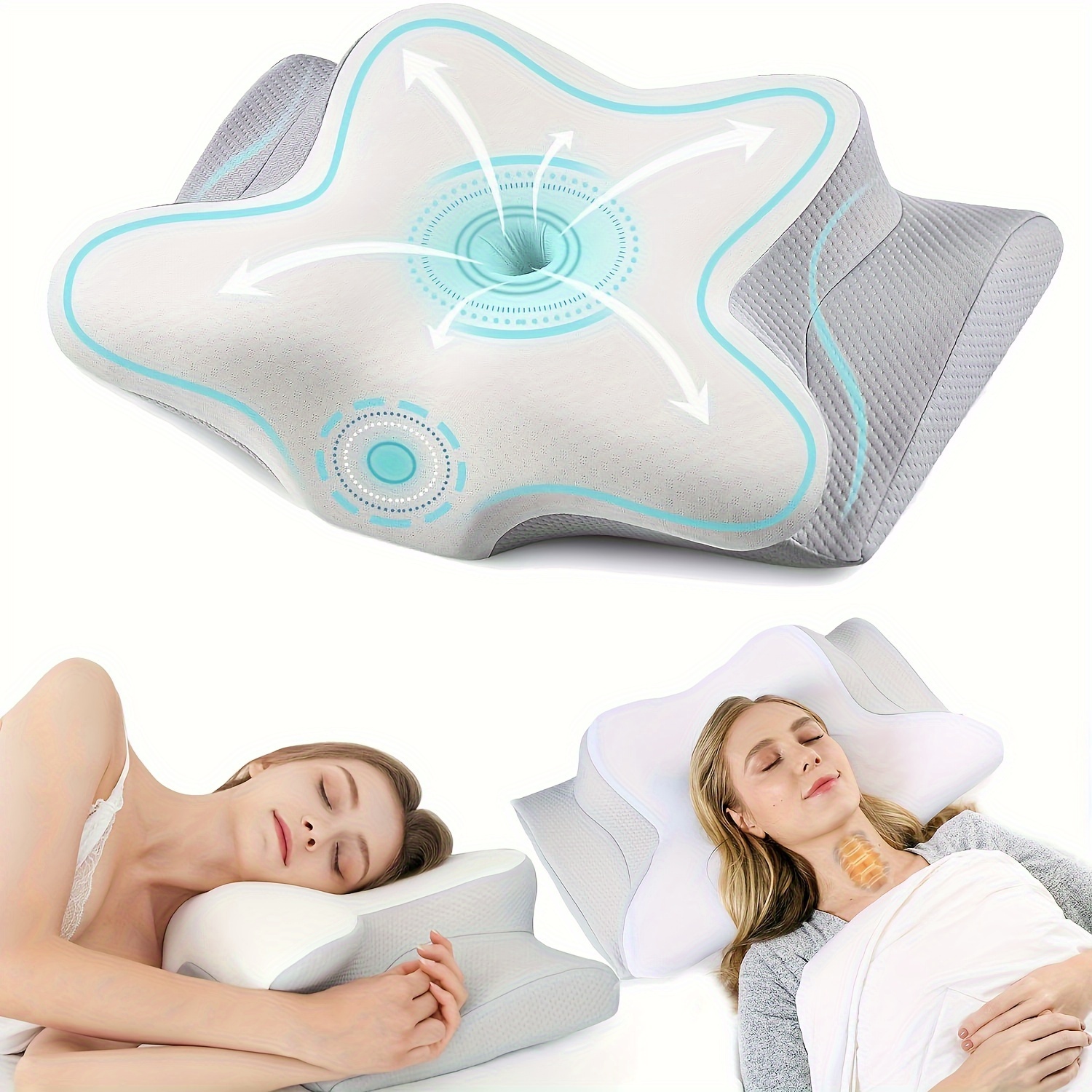 Kühlendes Gelkissen Mit Bambus-Bezug – Ergonomisch Für Seiten- & Rückenschläfer, Waschbar